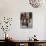 Walnut Table with Carved Legs and Lyre-Shaped Reinforcements in Wrought Iron, Spain-null-Mounted Giclee Print displayed on a wall