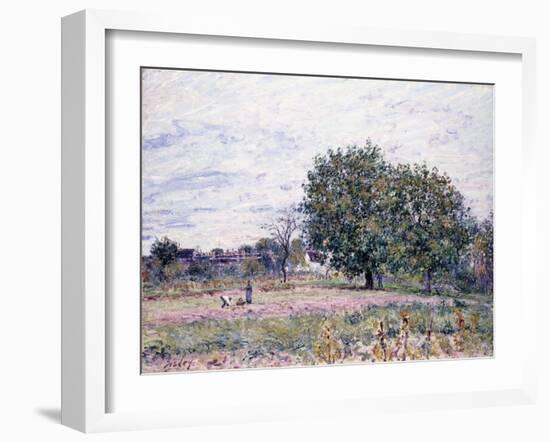 Walnut Trees, Effect of the Setting Sun - First Day of October, 1882-Alfred Sisley-Framed Giclee Print