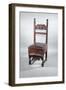 Walnut Venetian Chair with Carved Stretchers and Leather Seat, Italy, Late 16th Century-null-Framed Giclee Print