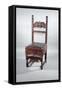 Walnut Venetian Chair with Carved Stretchers and Leather Seat, Italy, Late 16th Century-null-Framed Stretched Canvas