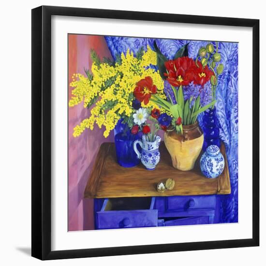 Walnuts and Flowers (Noix et Fleurs)-Isy Ochoa-Framed Giclee Print