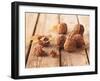 Walnuts on a Wooden Background-Matthias Hoffmann-Framed Photographic Print