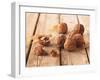 Walnuts on a Wooden Background-Matthias Hoffmann-Framed Photographic Print