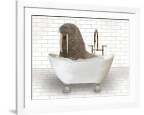 Walrus In Bathtub-Matthew Piotrowicz-Framed Art Print
