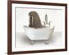 Walrus In Bathtub-Matthew Piotrowicz-Framed Art Print