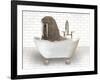 Walrus In Bathtub-Matthew Piotrowicz-Framed Art Print