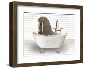 Walrus In Bathtub-Matthew Piotrowicz-Framed Art Print