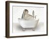 Walrus In Bathtub-Matthew Piotrowicz-Framed Art Print