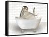 Walrus In Bathtub-Matthew Piotrowicz-Framed Stretched Canvas