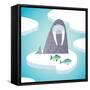 Walrus on pack ice-Harry Briggs-Framed Stretched Canvas