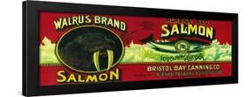 Walrus Salmon Can Label - Harkanock, AK-Lantern Press-Framed Art Print