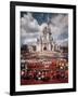 Walt Disney Characters and Park Staff Posing En Masse in Front of Cinderella's Castle-Yale Joel-Framed Photographic Print