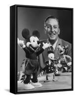 Walt Disney, of Walt Disney Studios, Posing with Some Famous Cartoon Characters-J^ R^ Eyerman-Framed Stretched Canvas