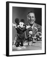 Walt Disney, of Walt Disney Studios, Posing with Some Famous Cartoon Characters-J^ R^ Eyerman-Framed Premium Photographic Print