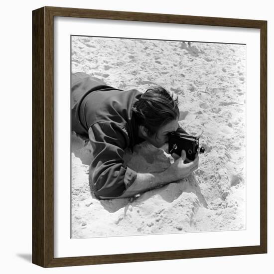 Walt Disney Using Camera in Rio De Janeiro, Brazil, 1941-Hart Preston-Framed Photographic Print