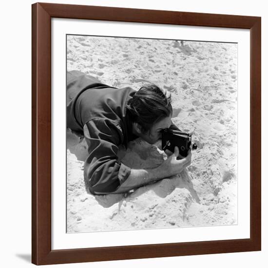 Walt Disney Using Camera in Rio De Janeiro, Brazil, 1941-Hart Preston-Framed Photographic Print