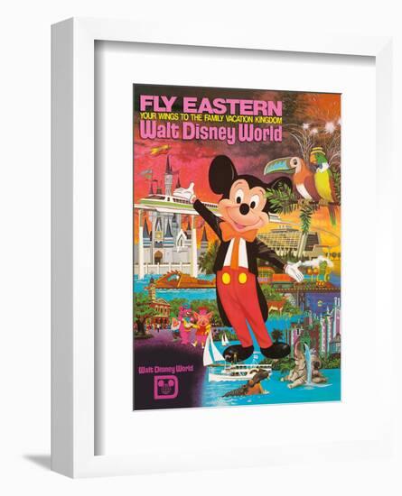 Walt Disney World - Fly Eastern Airlines - Orlando, Florida-Pacifica Island Art-Framed Art Print