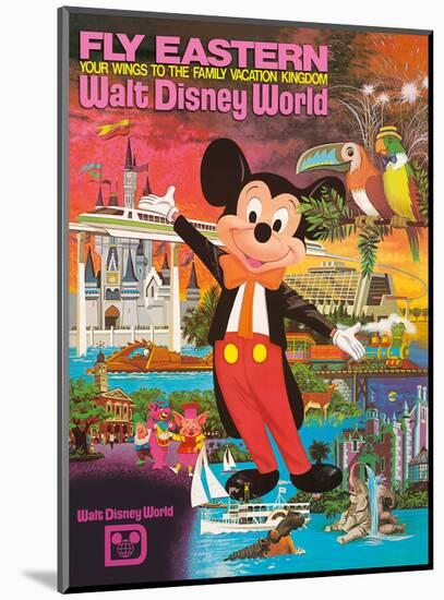 Walt Disney World - Fly Eastern Airlines - Orlando, Florida-Pacifica Island Art-Mounted Art Print