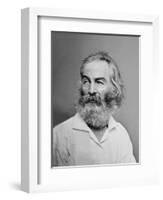 Walt Whitman American Poet, Author, and Journalist in Portrait from Mathew Brady Studio, 1863-null-Framed Art Print