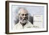 Walt Whitman and His First Edition Title Page of Leaves of Grass-null-Framed Giclee Print