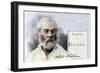 Walt Whitman and His First Edition Title Page of Leaves of Grass-null-Framed Giclee Print