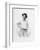 Walt Whitman, Frontispiece to 'Leaves of Grass', 1855 (Engraving)-American-Framed Giclee Print