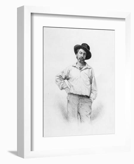 Walt Whitman, Frontispiece to 'Leaves of Grass', 1855 (Engraving)-American-Framed Giclee Print