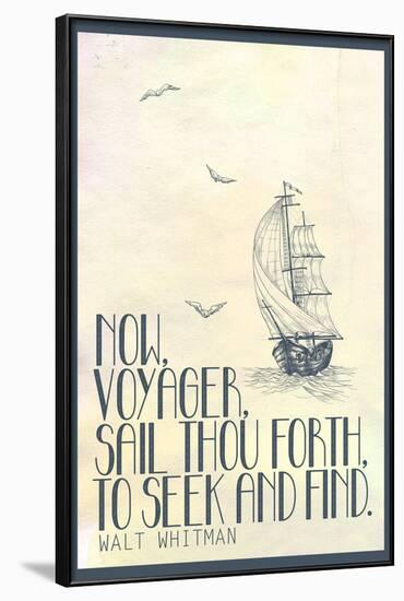 Walt Whitman Now Voyager-null-Framed Art Print