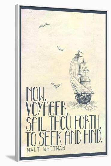 Walt Whitman Now Voyager-null-Framed Art Print