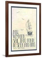 Walt Whitman Now Voyager-null-Framed Art Print