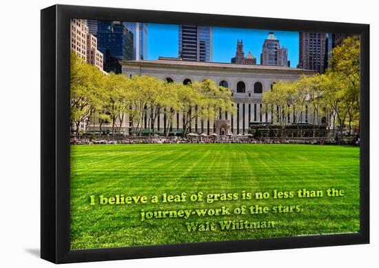 Walt Whitman Quote Bryant Park-null-Framed Poster