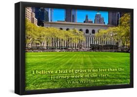 Walt Whitman Quote Bryant Park-null-Framed Poster