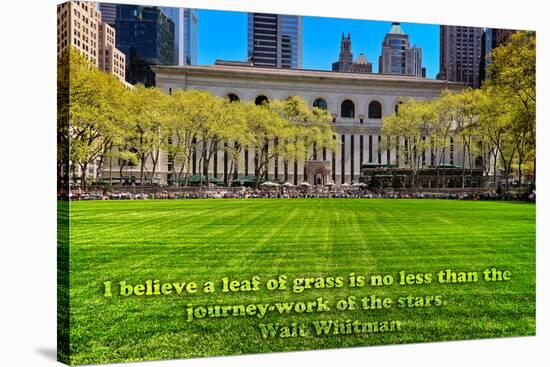 Walt Whitman Quote Bryant Park-null-Stretched Canvas