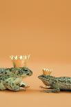 Frog and Lizard Wearing Crowns-Walter B. McKenzie-Mounted Photographic Print