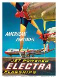 American Airlines - Jet Powered Electra Flagships - Lockheed L-188s-Walter Bomar-Laminated Art Print