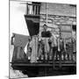 Walter Bonatti on the Balcony of His House in Courmayeur-Sergio del Grande-Mounted Giclee Print