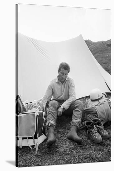 Walter Bonatti on the Eiger-Mario de Biasi-Stretched Canvas