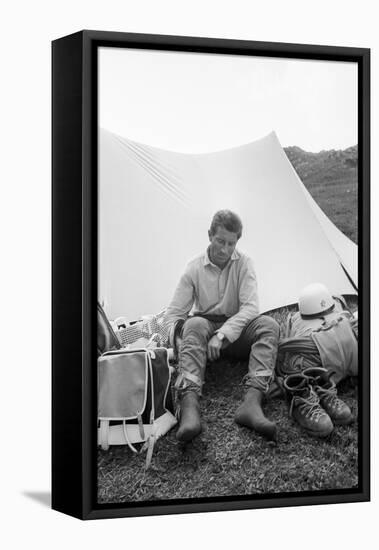 Walter Bonatti on the Eiger-Mario de Biasi-Framed Stretched Canvas