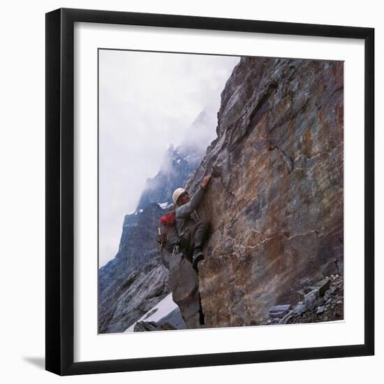 Walter Bonatti Training Before Climbing the Mont Blanc-null-Framed Photographic Print