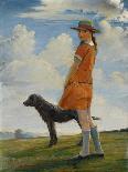 The Artist's Daughter Walking the Vicar's Dog, C.1924-Walter Bonner Gash-Mounted Giclee Print