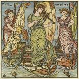 La Margarete' Wallpaper Design, Printed by Jeffrey and Co., 1876 (Bodycolour on Paper)-Walter Crane-Giclee Print