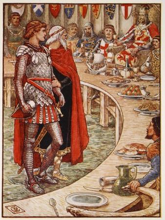 Sir Galahad is brought to Court of King Arthur, from 'Stories of Knights of Round Table'