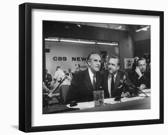 Walter Cronkite and Averell Harriman, Cbs News Coverage for the Democratic National Convention-Yale Joel-Framed Photographic Print