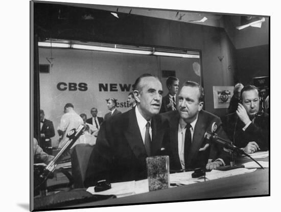 Walter Cronkite and Averell Harriman, Cbs News Coverage for the Democratic National Convention-Yale Joel-Mounted Photographic Print
