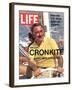 Walter Cronkite at Wheel of Boat, March 26, 1971-Leonard Mccombe-Framed Photographic Print