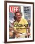 Walter Cronkite at Wheel of Boat, March 26, 1971-Leonard Mccombe-Framed Photographic Print