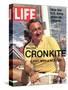 Walter Cronkite at Wheel of Boat, March 26, 1971-Leonard Mccombe-Stretched Canvas