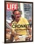 Walter Cronkite at Wheel of Boat, March 26, 1971-Leonard Mccombe-Framed Photographic Print