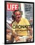 Walter Cronkite at Wheel of Boat, March 26, 1971-Leonard Mccombe-Framed Photographic Print