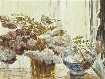 Chrysanthemums, (Oil on Canvas)-Walter Elmer Schofield-Giclee Print